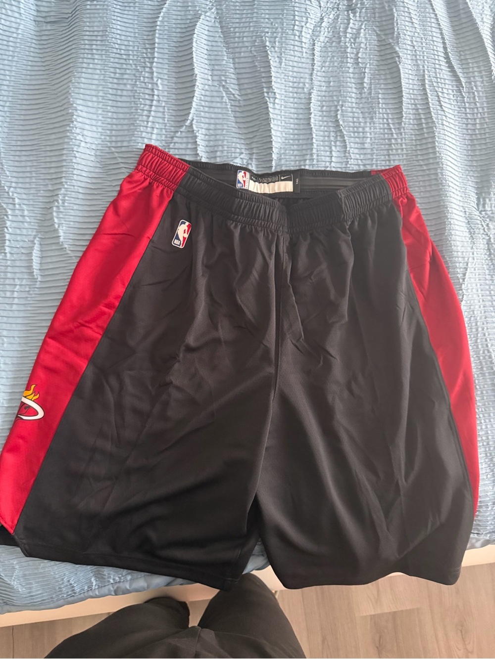NBA Black and Red Miami Heat Athletic Shorts